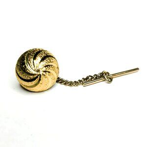 Vintage Hickok USA Gold Tone Swirl Round Tie Tack